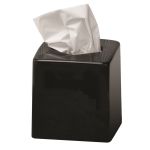 Couvre-boîte à mouchoirs cubique Sussex en plastique, noir